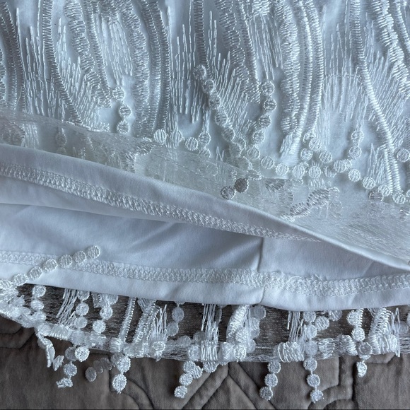 Lulus Dancing in a Dream White Fringe Lace-Up Two-Piece Mini Dress - Picture 11 of 16